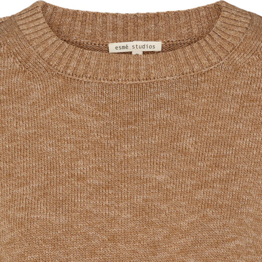 Esmé Studios • Saga O-Neck Knit  • Incense Mélange