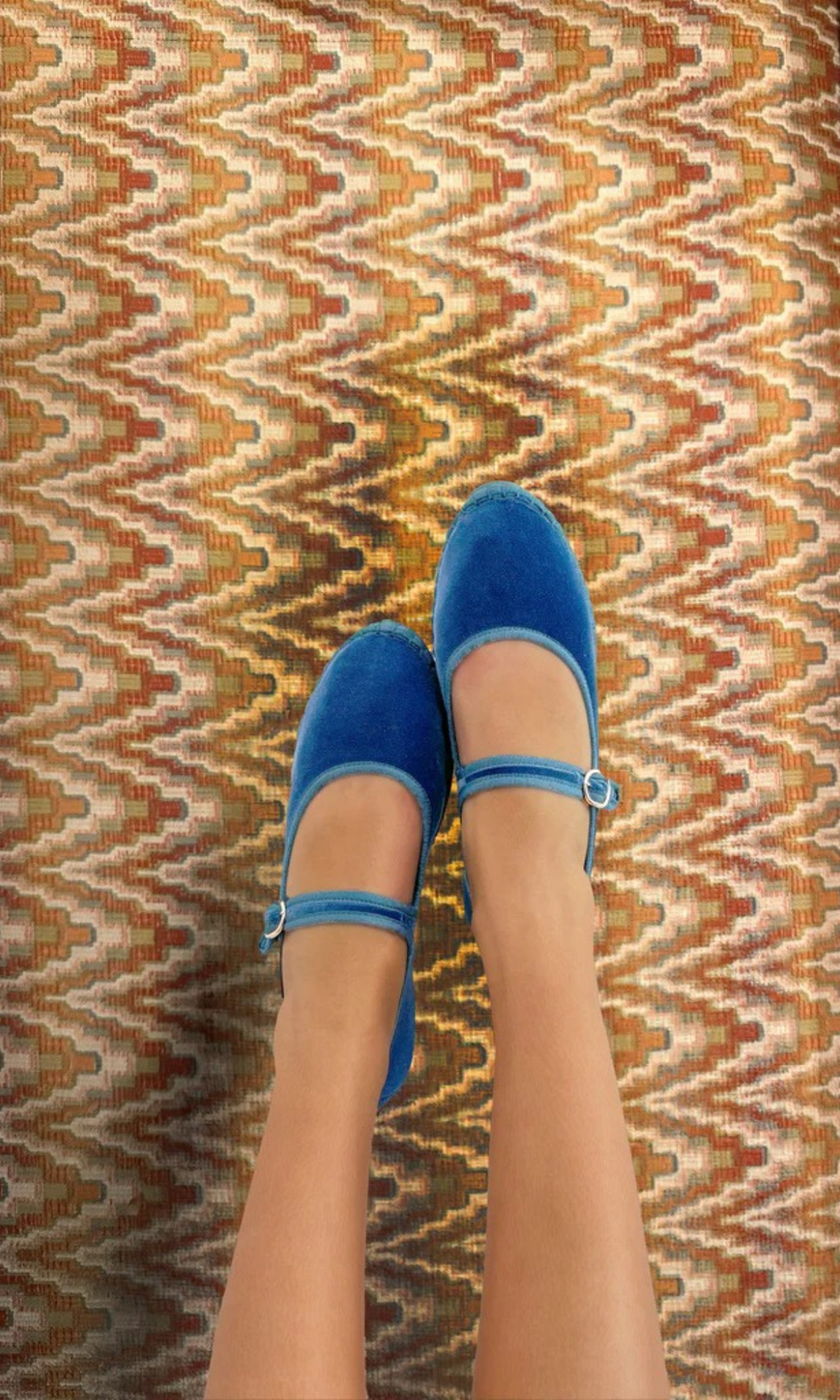 Flabelus • Alexandra Mary Jane Flats • Blue/Light Blue – treen