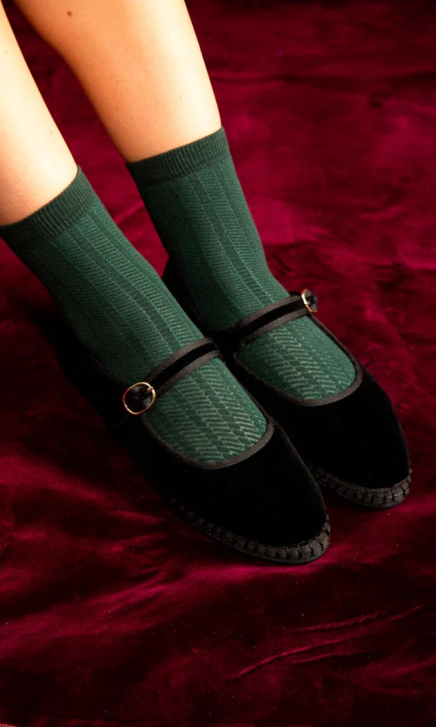 Flabelus • Antonia Mary Jane Flats • Black Velvet – treen