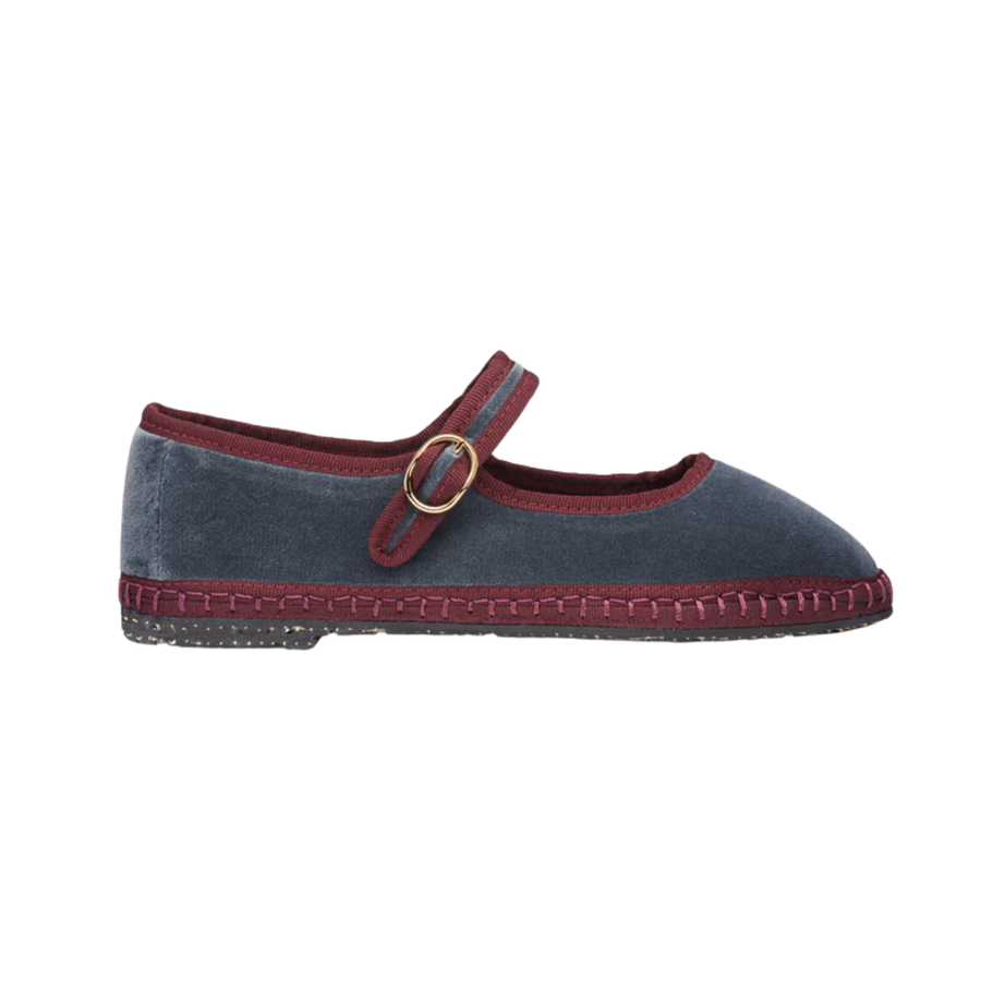 Flabelus • Georgina Mary Jane Flats • Grey with Burgundy