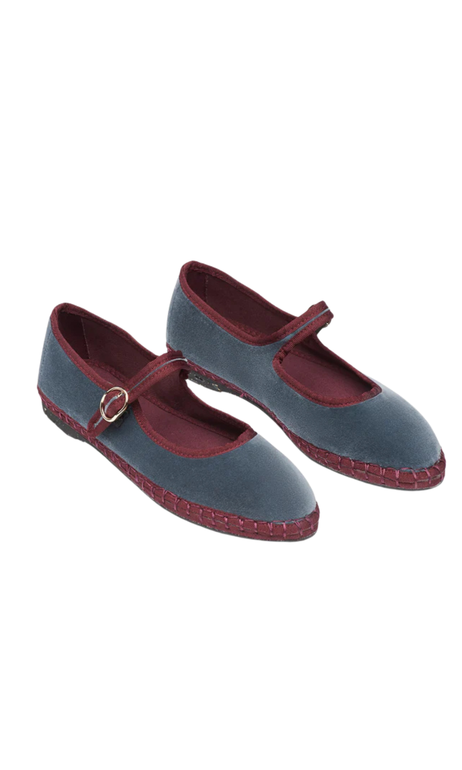 Flabelus • Georgina Mary Jane Flats • Grey with Burgundy