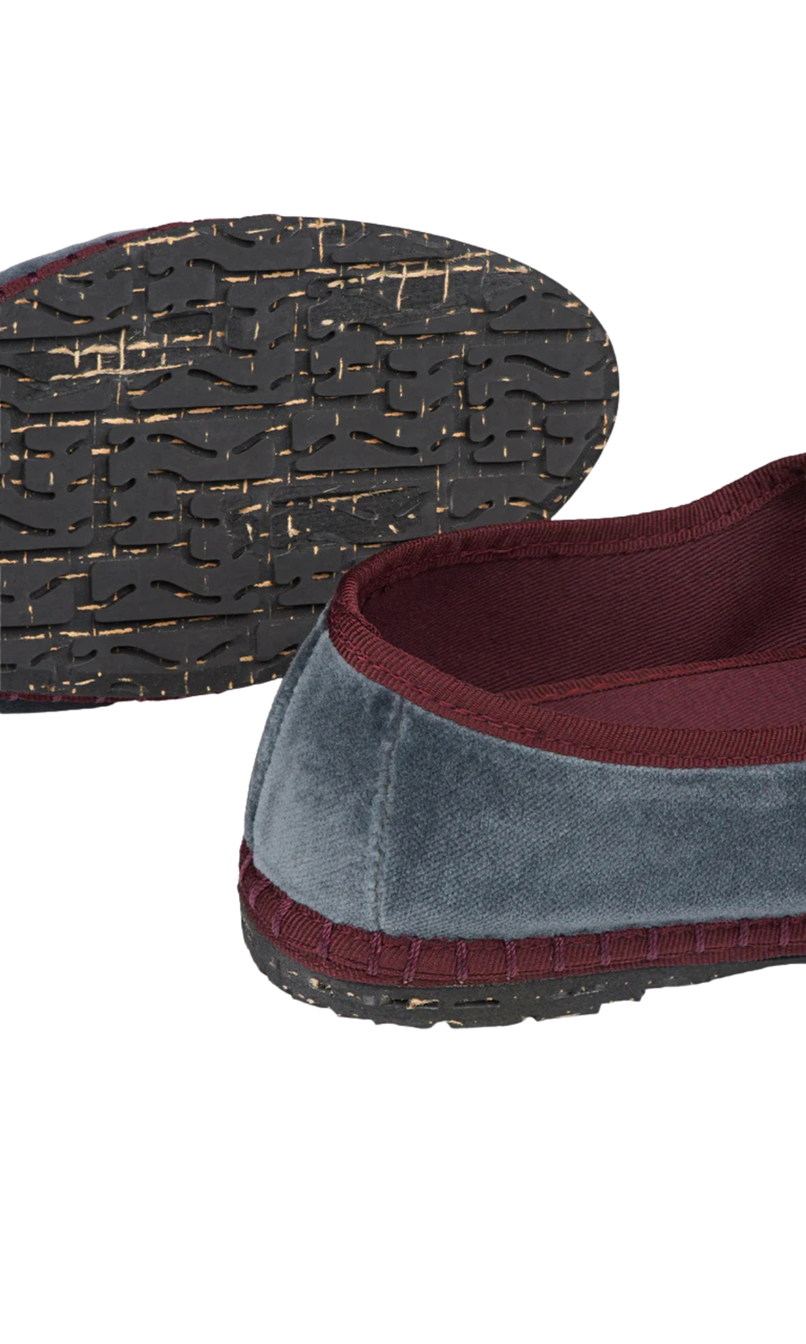 Flabelus • Georgina Mary Jane Flats • Grey with Burgundy