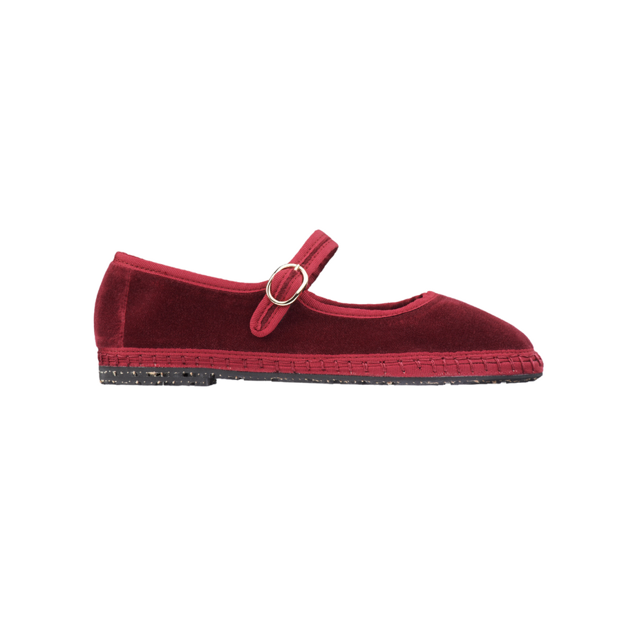 Flabelus • Lucrecia Mary Jane Flats • Garnet Velvet