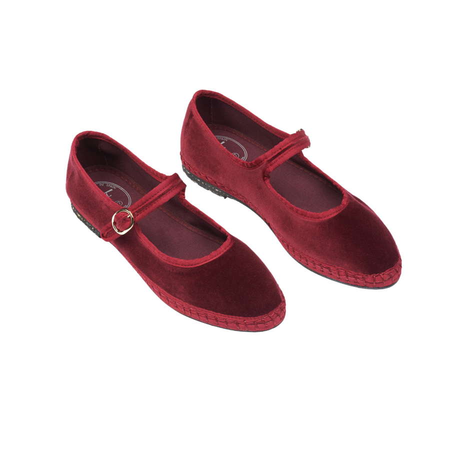 Flabelus • Lucrecia Mary Jane Flats • Garnet Velvet