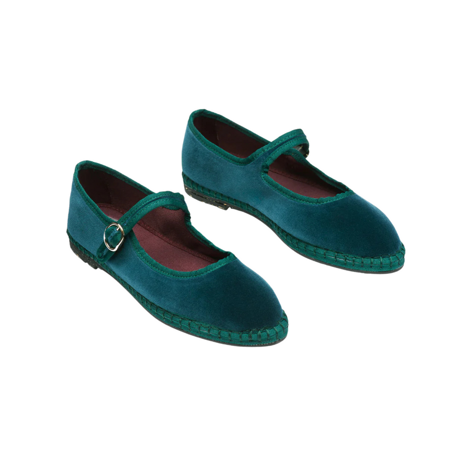 Flabelus • Leonor Mary Jane Flats • Green Velvet