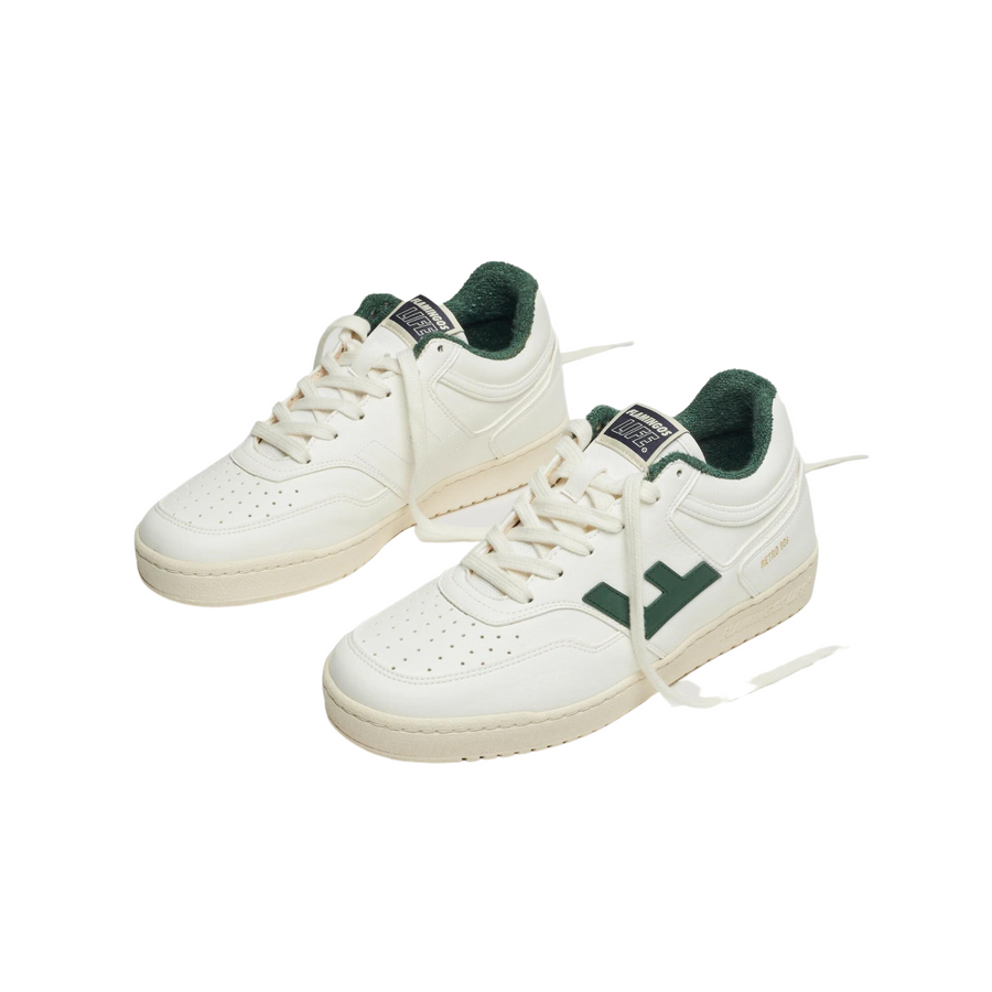 Flamingos Life • Retro 90s Sneakers • White Forest