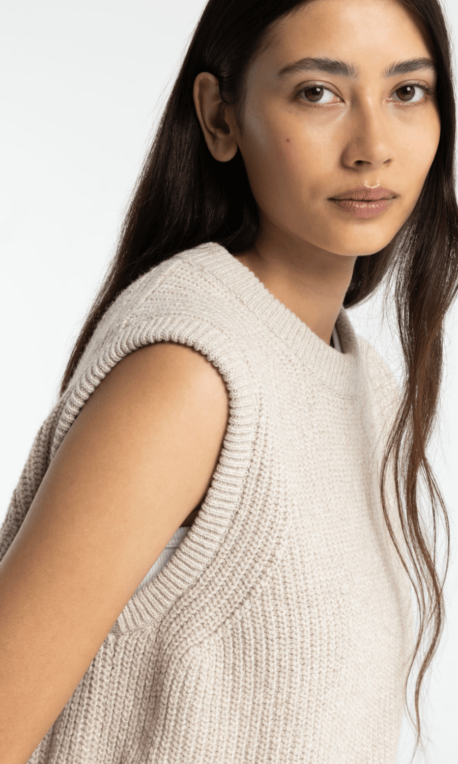 Kings Of Indigo • Nimyo Knit Vest • Fog