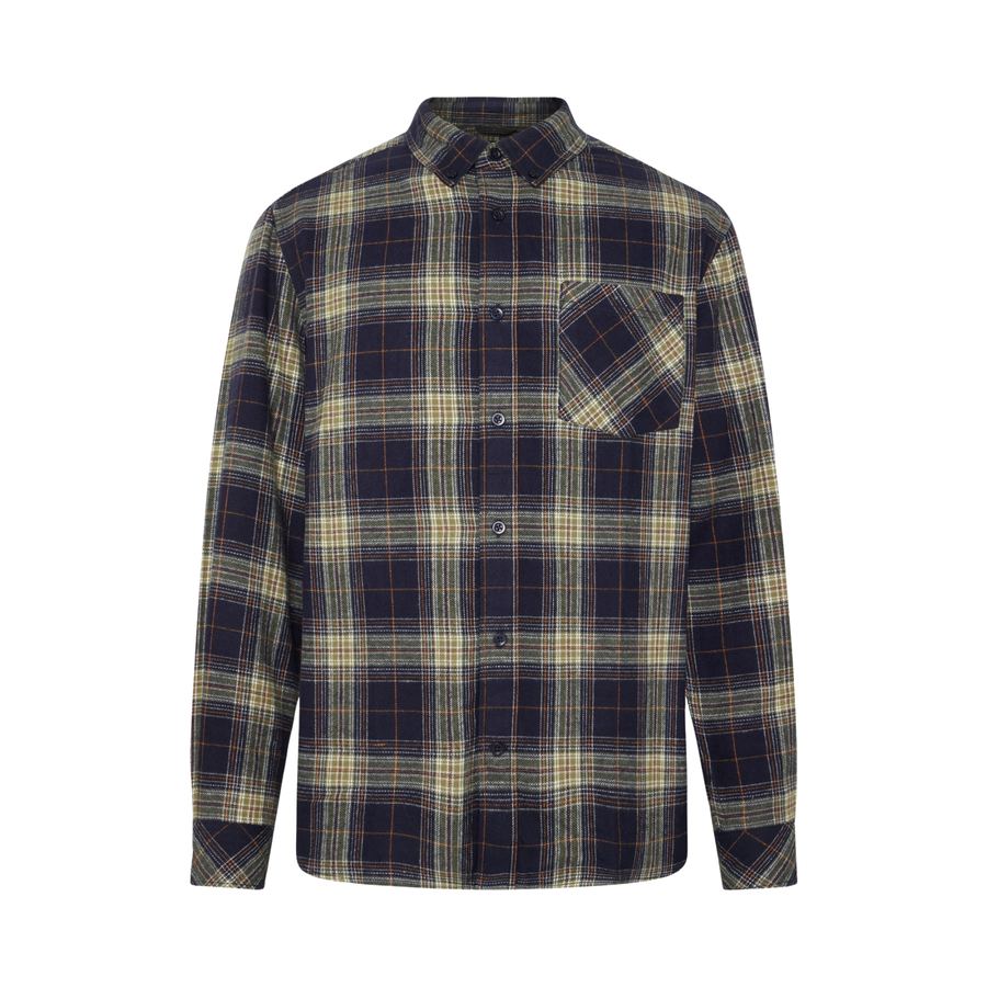 Knowledge Cotton Apparel • Checked Flannel Shirt • Blue Check