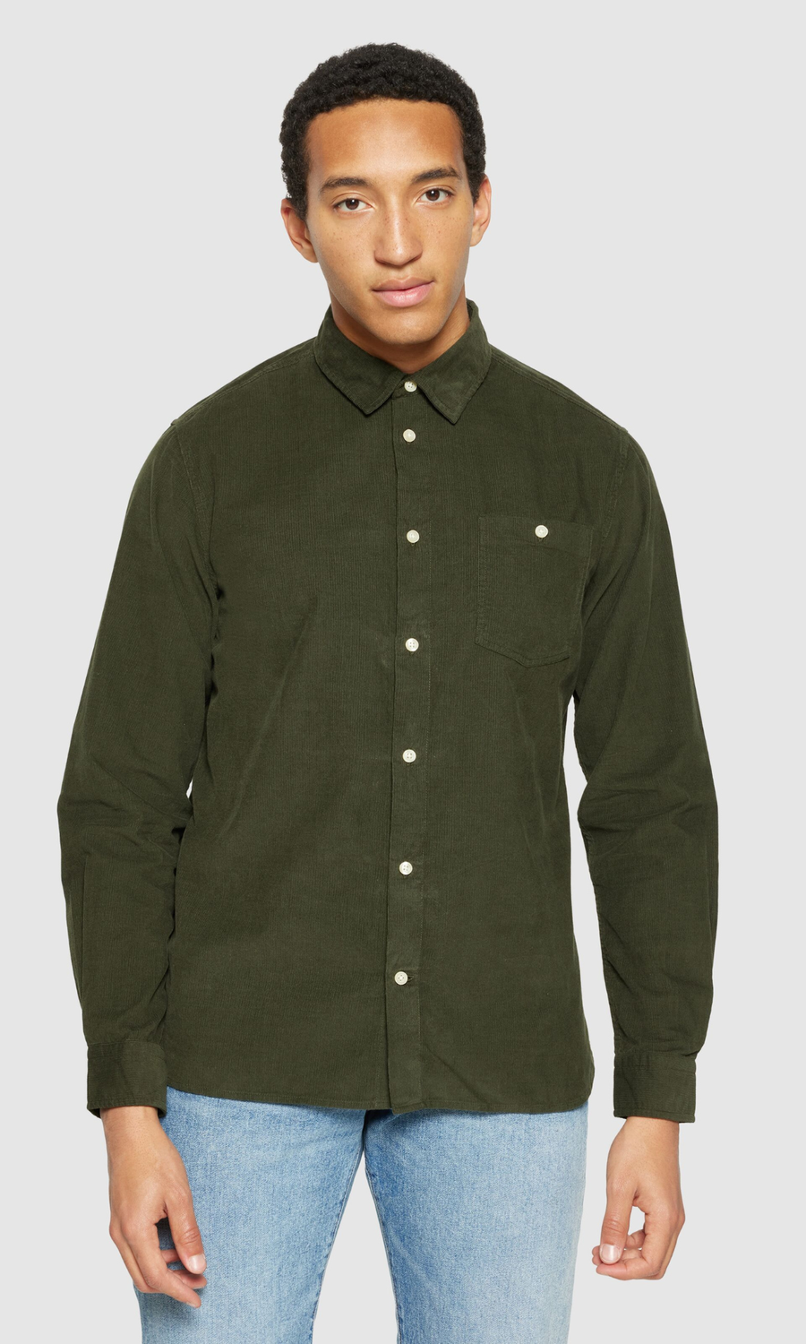 Knowledge Cotton Apparel • Corduroy Shirt • Forrest Night