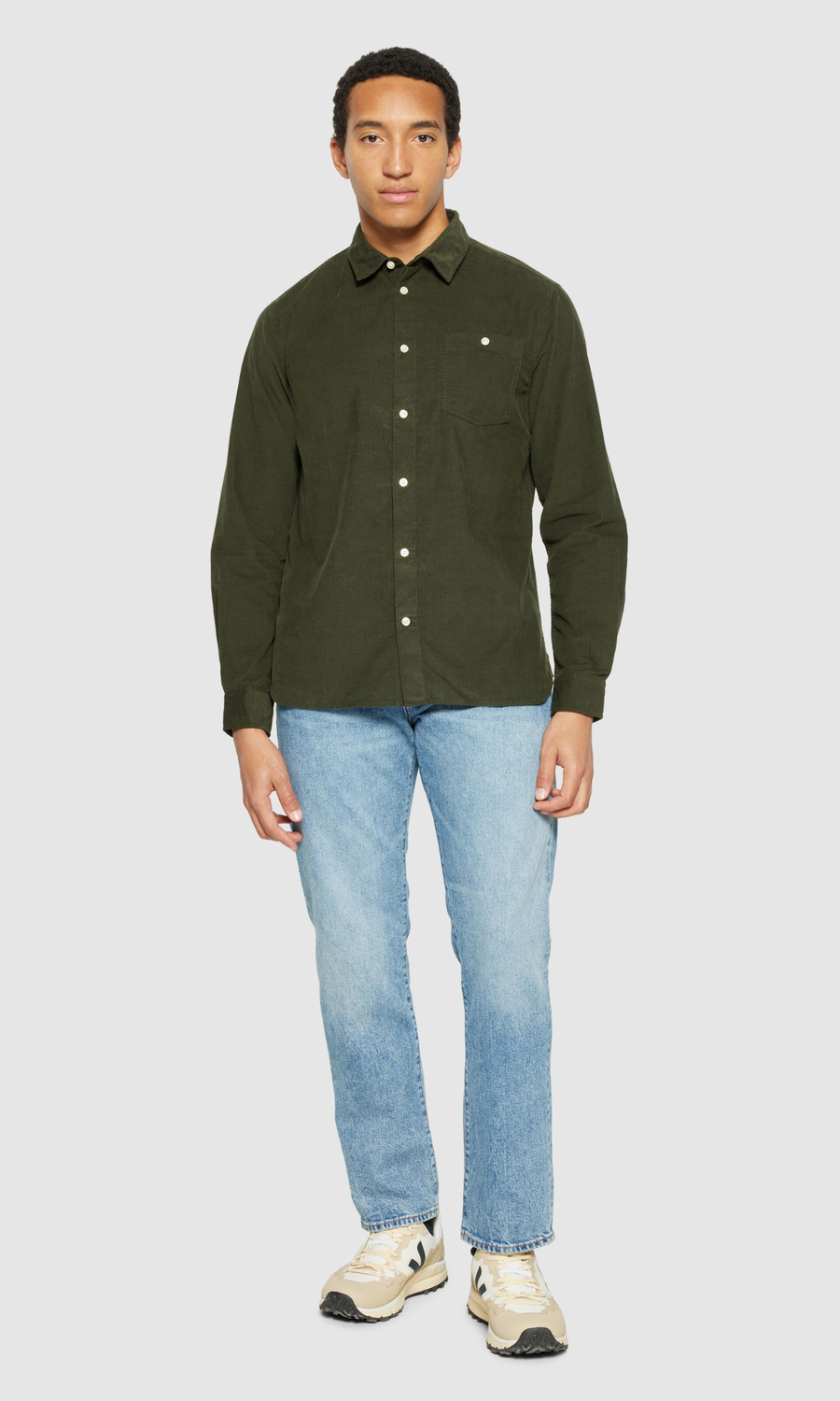 Knowledge Cotton Apparel • Corduroy Shirt • Forrest Night