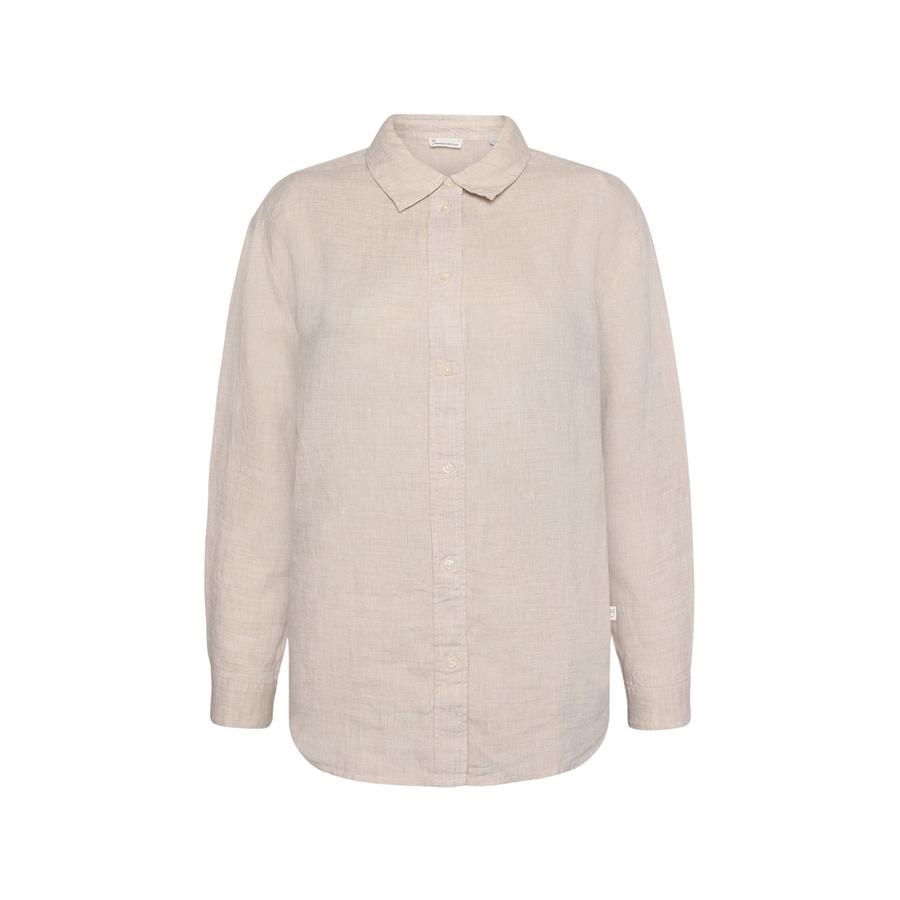 Knowledge Cotton Apparel • Loose Linen Shirt • Light Feather Grey