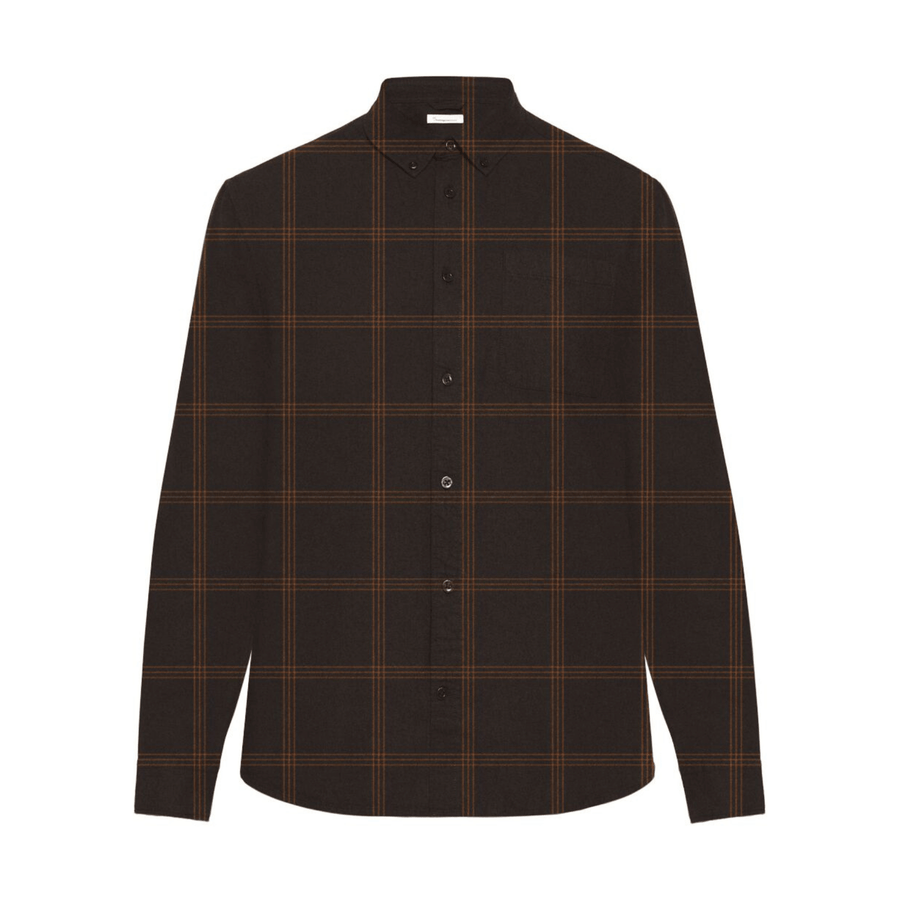 Knowledge Cotton Apparel • Merino Shirt • Brown Check
