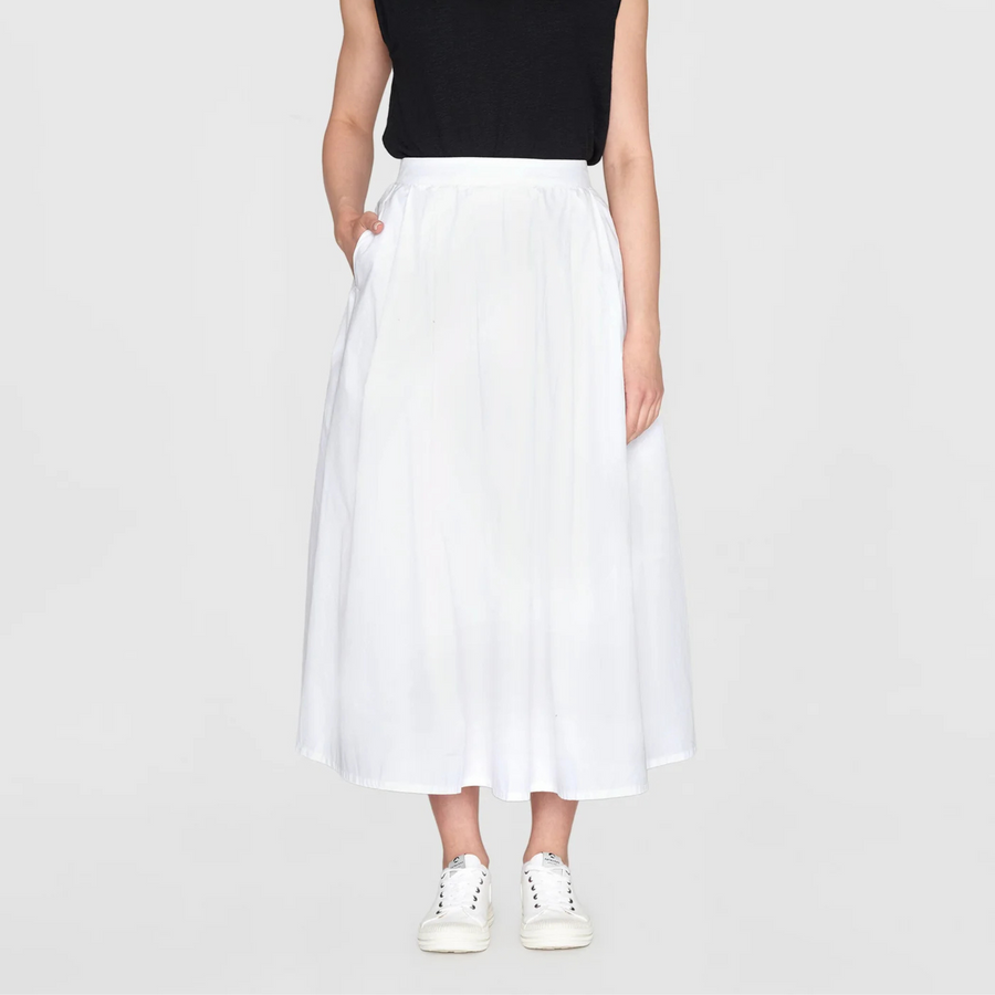 Knowledge Cotton Apparel • Pleated Skirt • Bright White