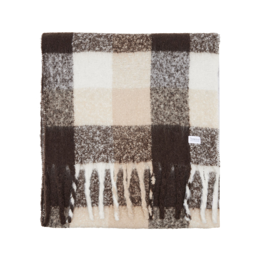 Knowledge Cotton Apparel • Recycled Scarf • Brown Check