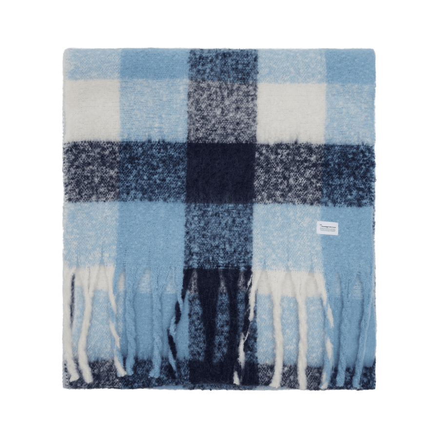 Knowledge Cotton Apparel • Recycled Scarf • Blue Check