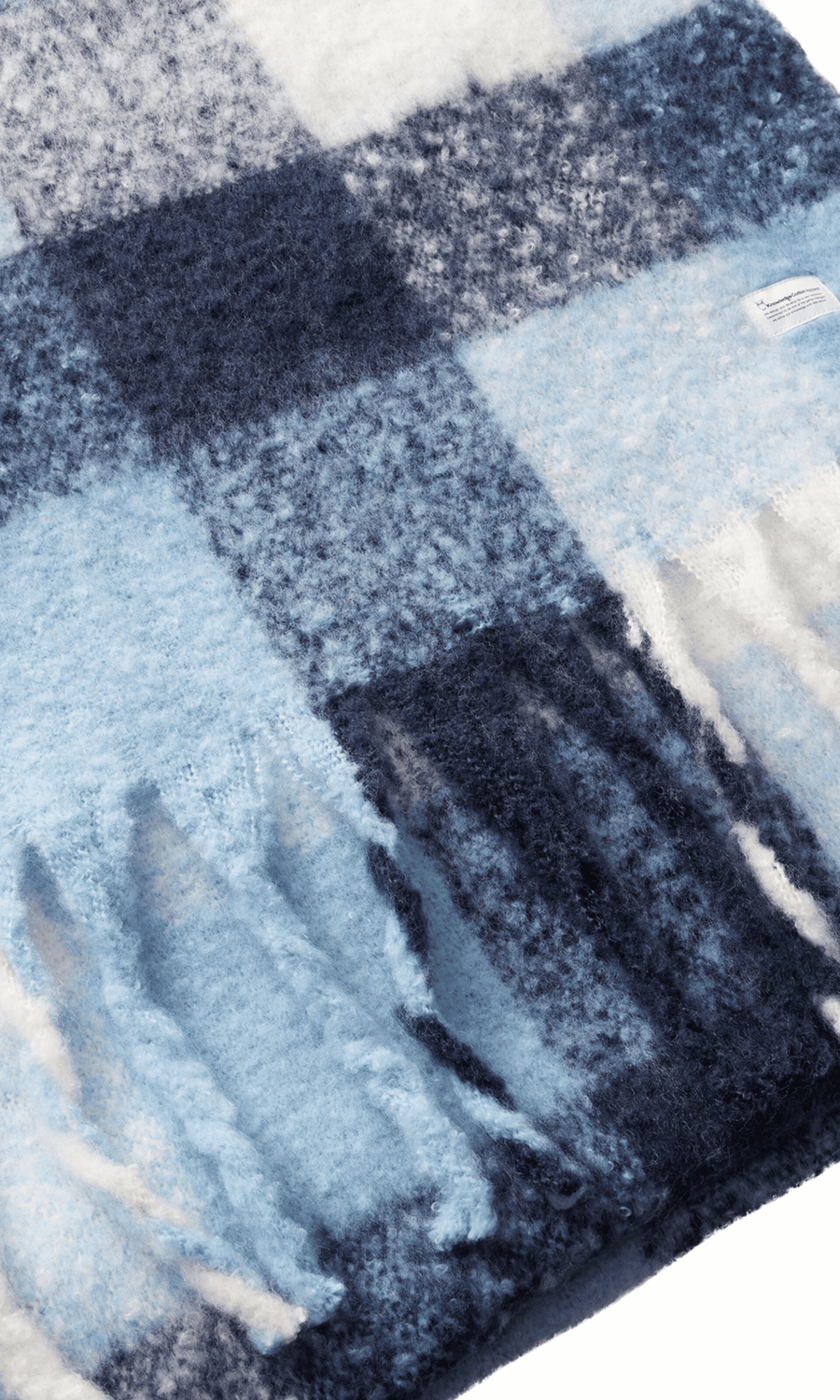 Knowledge Cotton Apparel • Recycled Scarf • Blue Check