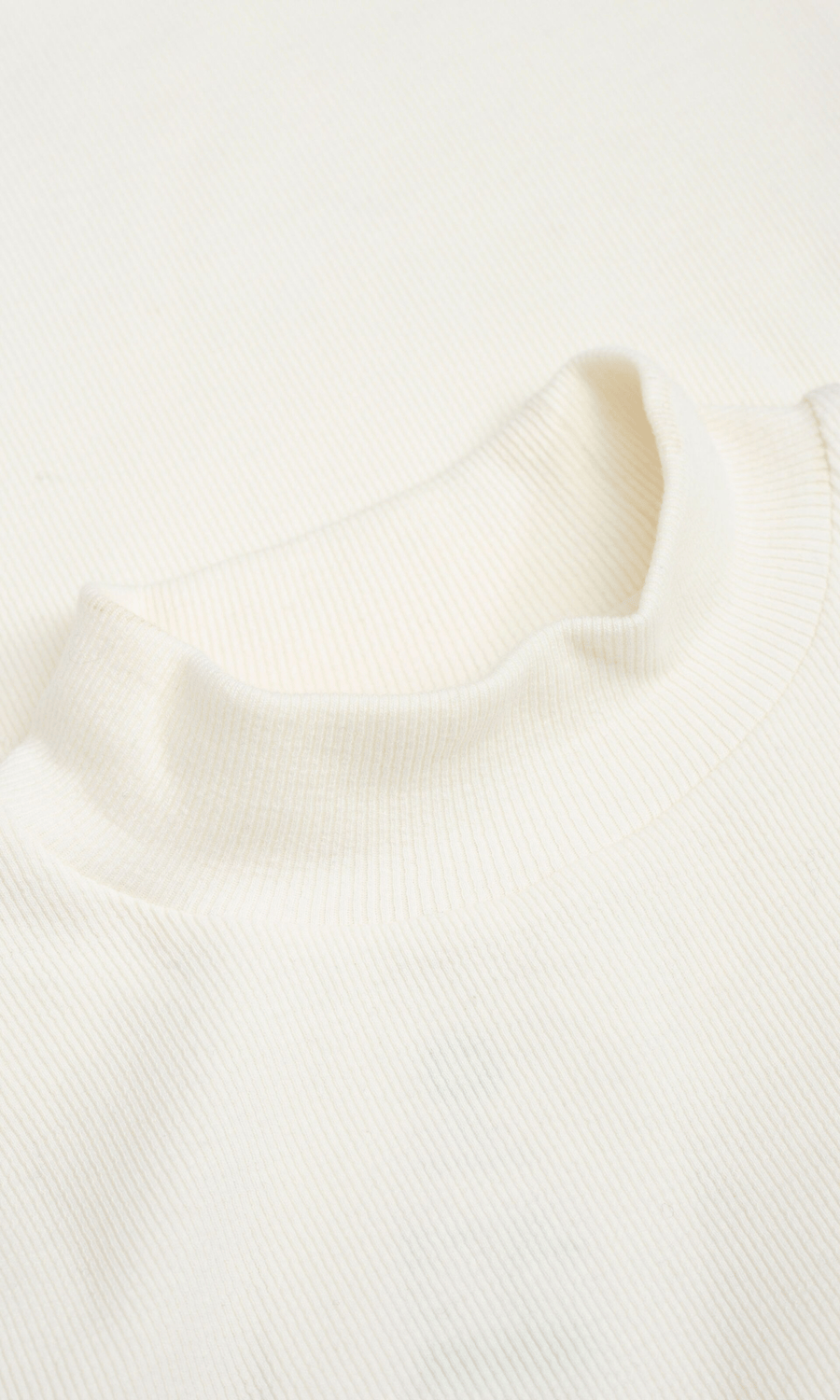 Knowledge Cotton Apparel • High Neck Rib Top • Star White