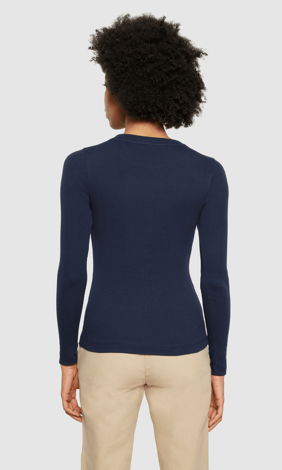 Knowledge Cotton Apparel • Rib Long Sleeve Top • Night Sky