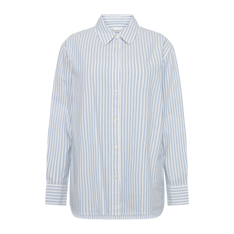 Knowledge Cotton Apparel • Oxford Shirt • Blue Stripe