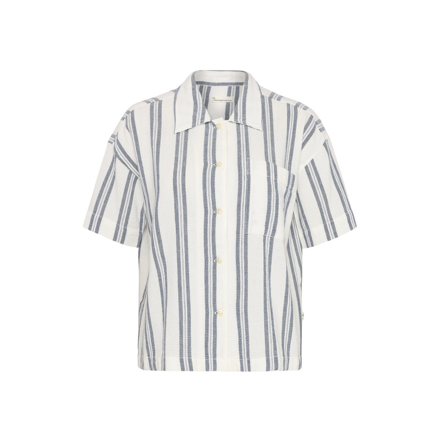 Knowledge Cotton Apparel • Short Sleeve Shirt • Blue Stripe