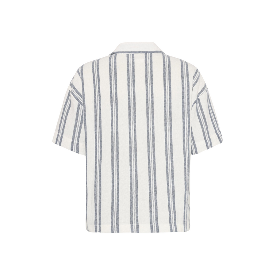 Knowledge Cotton Apparel • Short Sleeve Shirt • Blue Stripe