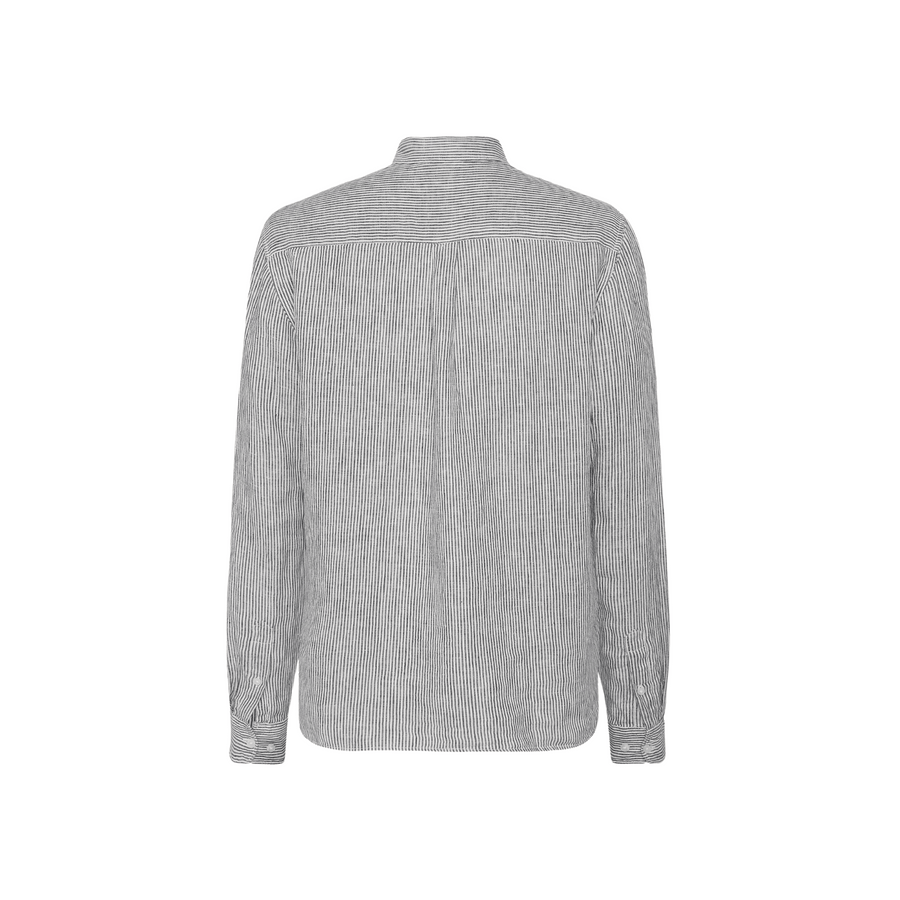 Knowledge Cotton Apparel • Striped Linen Shirt • Total Eclipse