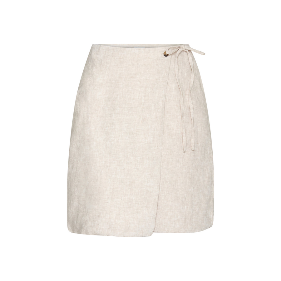 Knowledge Cotton Apparel • Wrap Short Skirt • Light Feather Gray