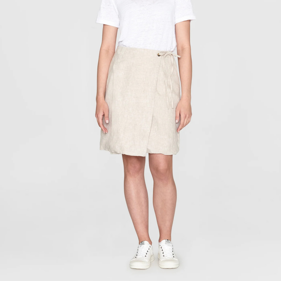 Knowledge Cotton Apparel • Wrap Short Skirt • Light Feather Gray