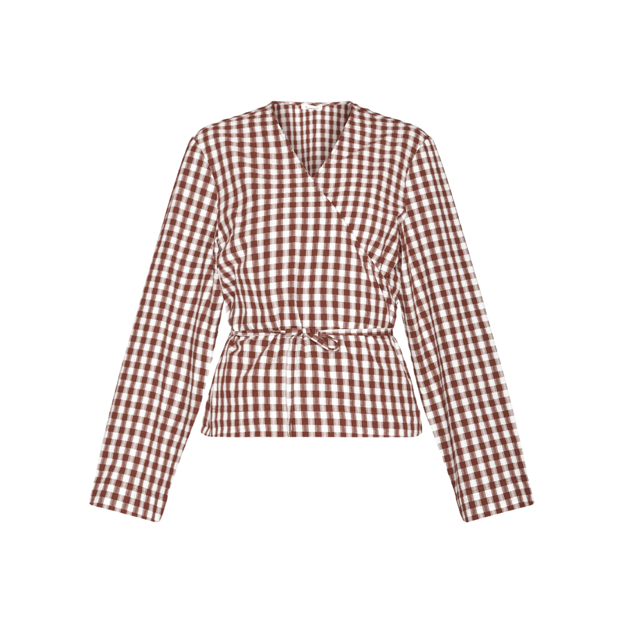 Knowledge Cotton • Cross Over Shirt • Brown Check