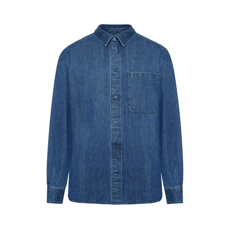 Knowledge Cotton • Loose Fit Shirt • Blue Denim