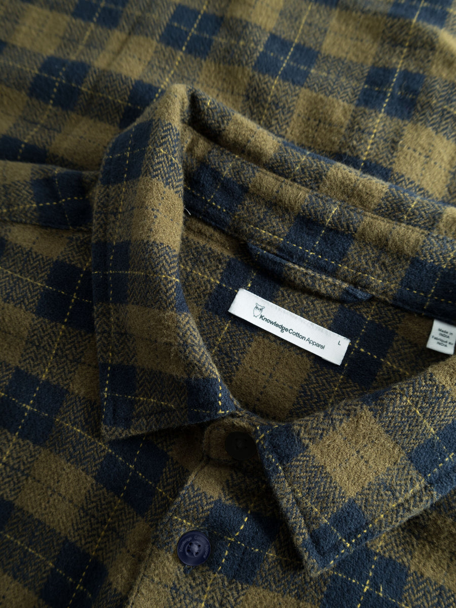 Knowledge Cotton • Loose Fit Shirt • Green Check