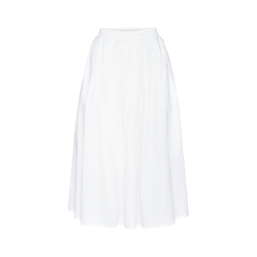Knowledge Cotton • Pleated Midi Skirt • Bright White