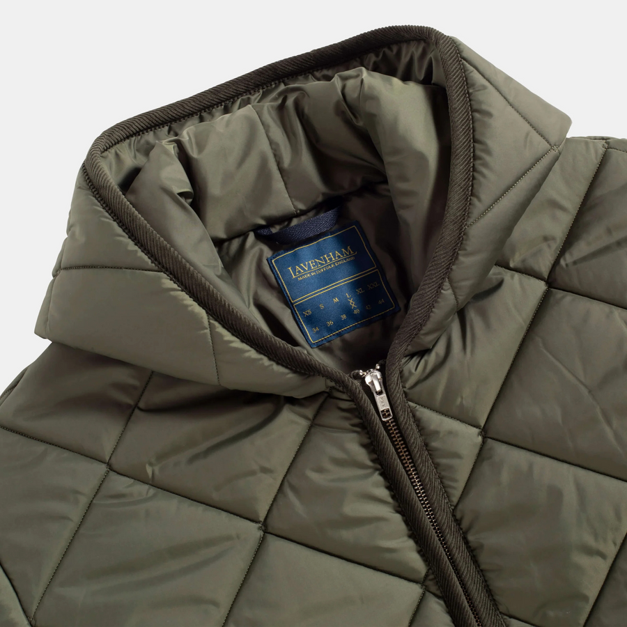 Lavenham • Craydon Big Quilt Jacket • Olive Green