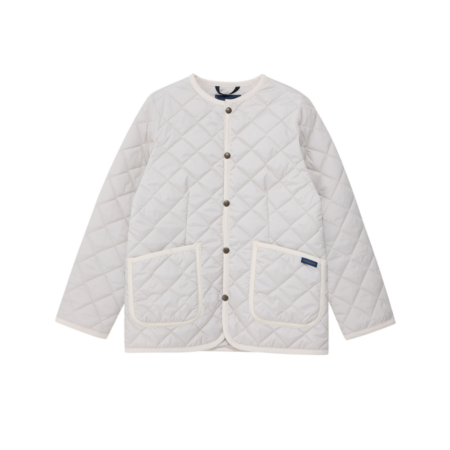 Lavenham • Crew Neck Quilt Jacket • Moonbeam • treen Exclusive