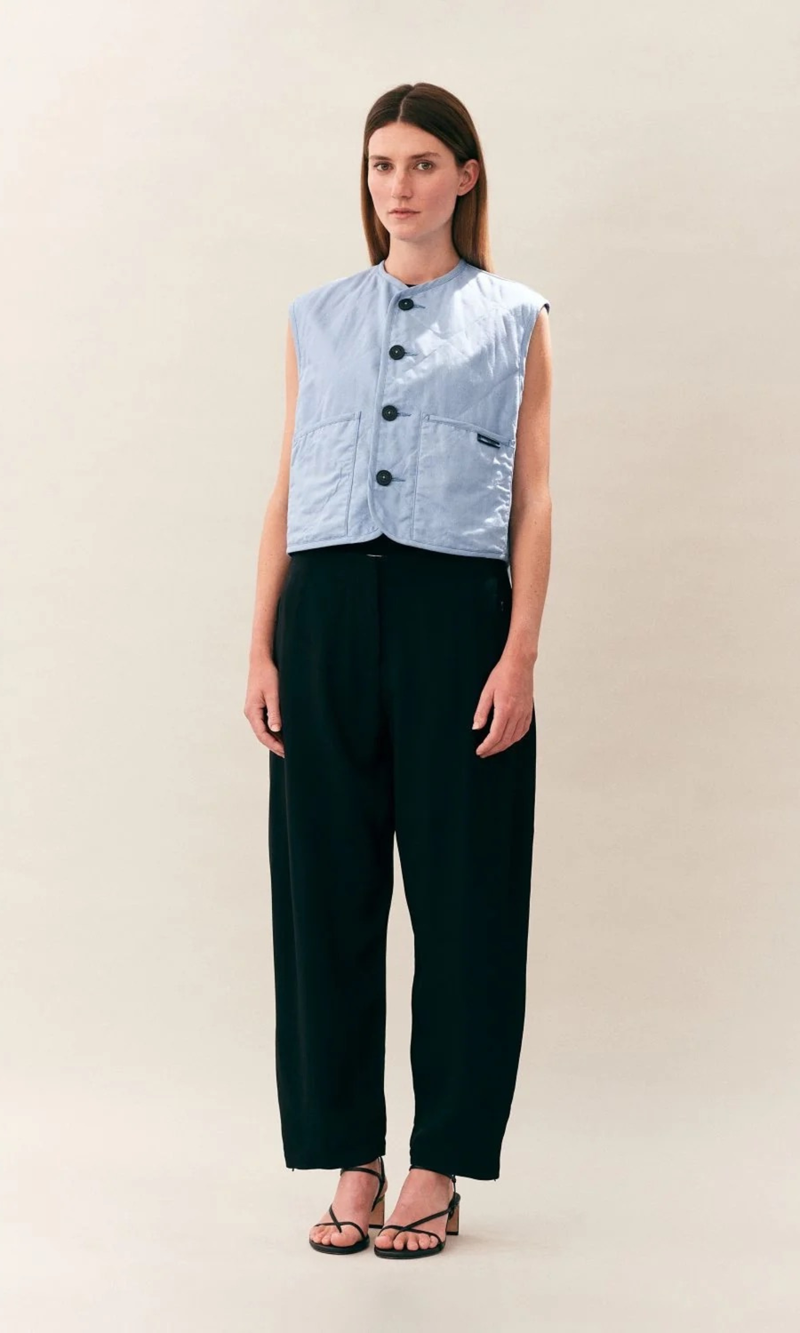 Lavenham Cropped Cocoon Thornham Gilet Light Blue Treen Lavenham Cropped Cocoon Thornham Gilet Light Blue Treen