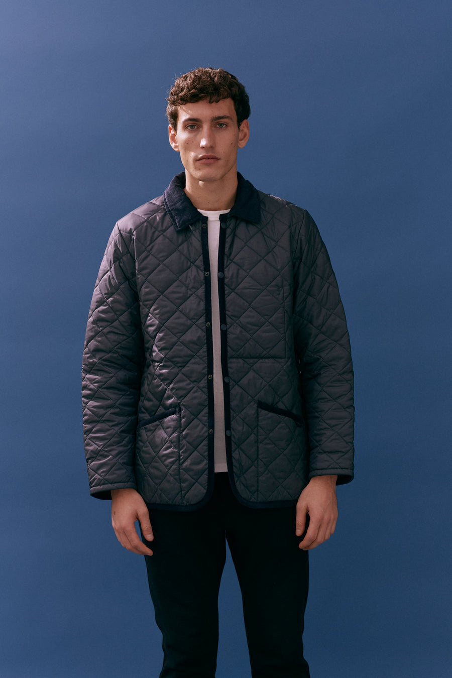 Lavenham • Denham Quilt Jacket • Navy – treen - Main Image