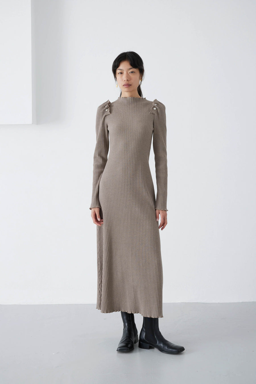 Mother of Pearl • Alya Dress  • Brown Melange