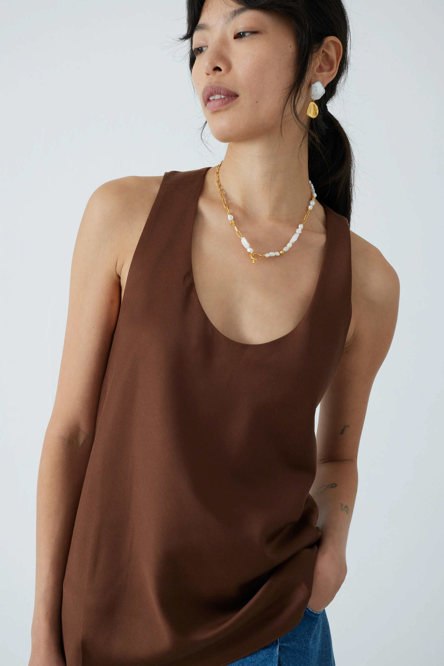 Mother of Pearl • Anouk Top • Chocolate