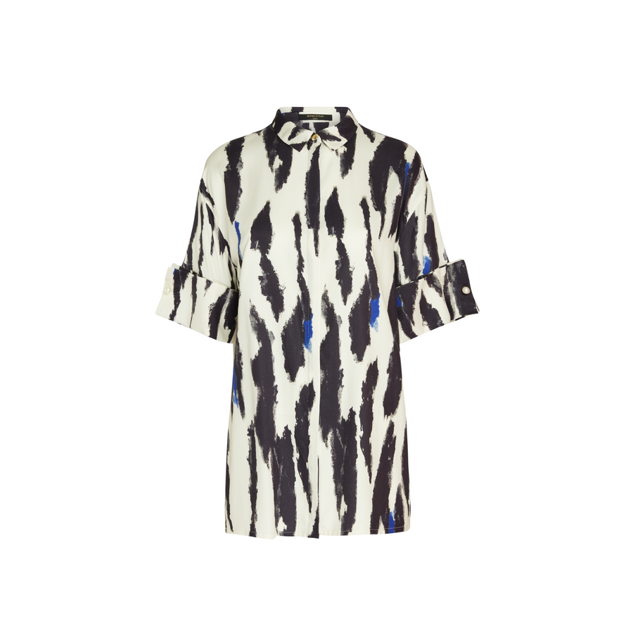 Mother of Pearl • Camille Shirt • Blue Watercolour Print