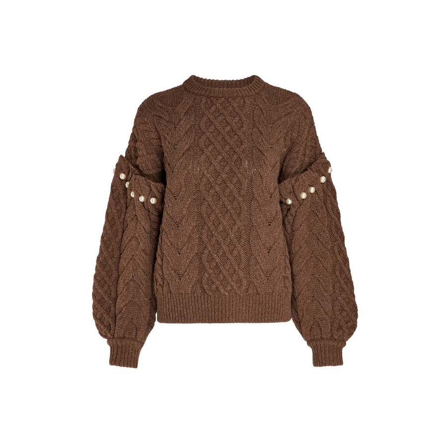 Mother of Pearl • Jovy Cable Knit Jumper • Cocoa