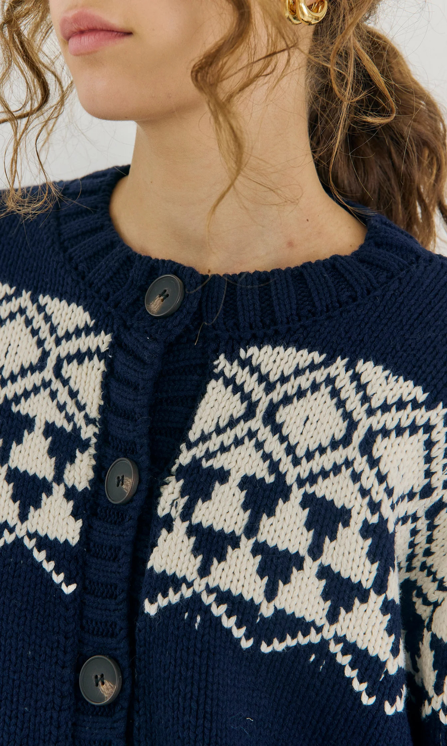 Norr • Fair Knit Cardigan • Navy