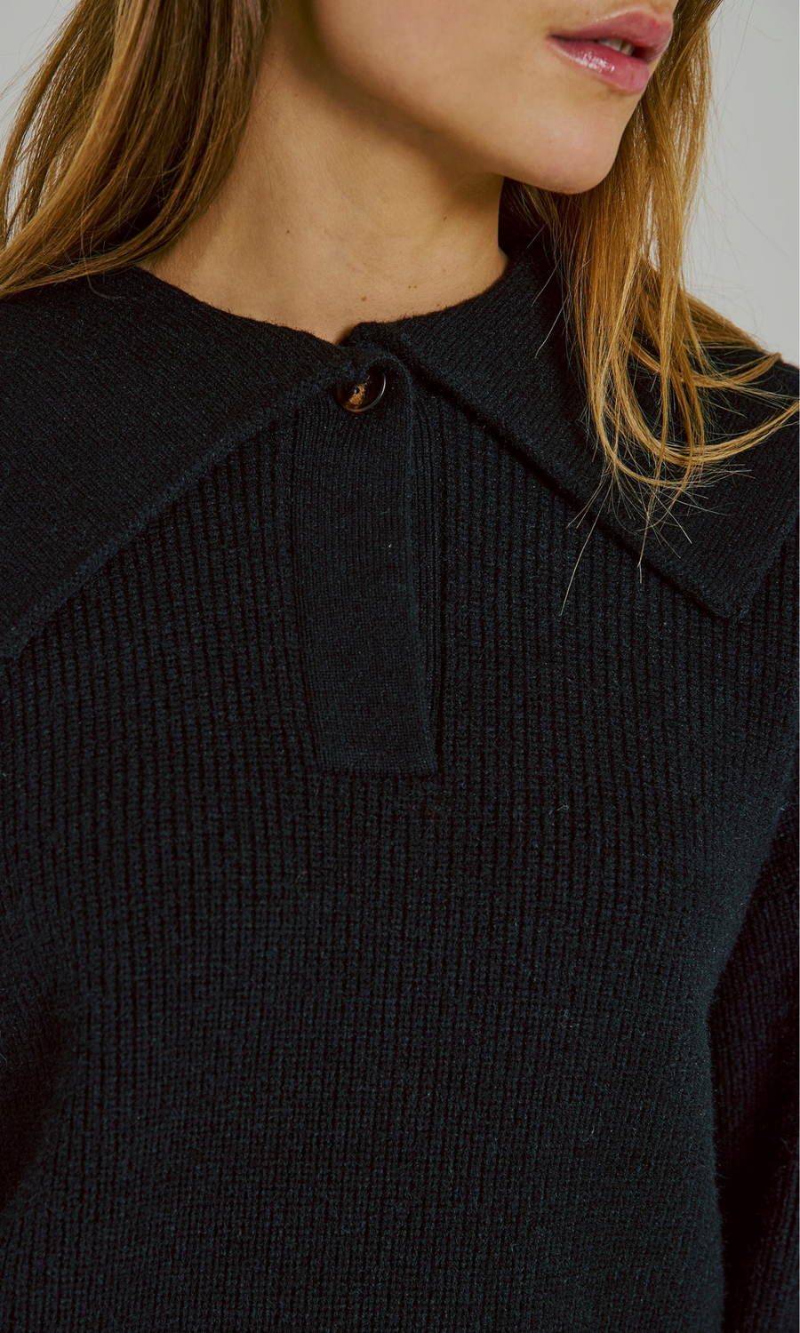 Norr • Fea Sailor Knit Top • Black