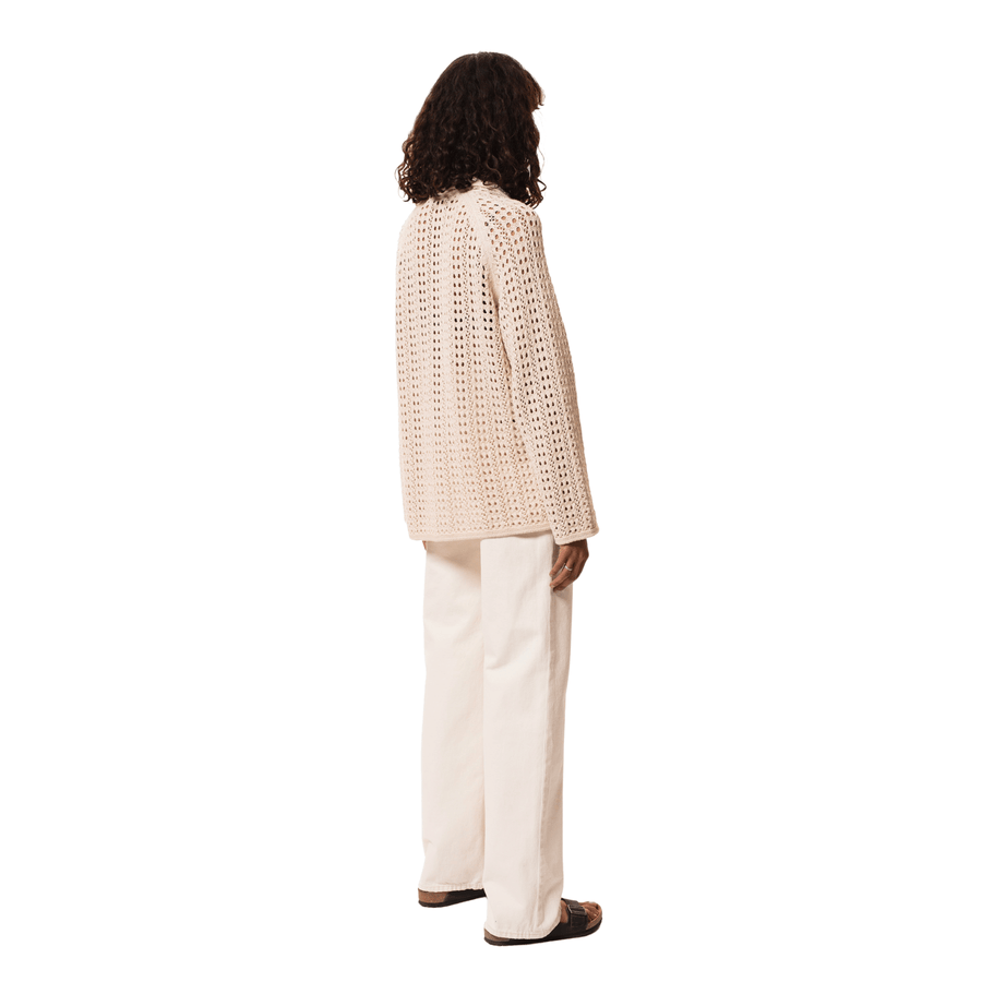 Nudie Jeans • Carina Crochet Knit Cardigan • Egg White