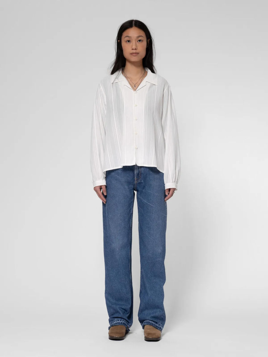 Nudie Jeans • Edith Striped Dobby Blouse • Off-White