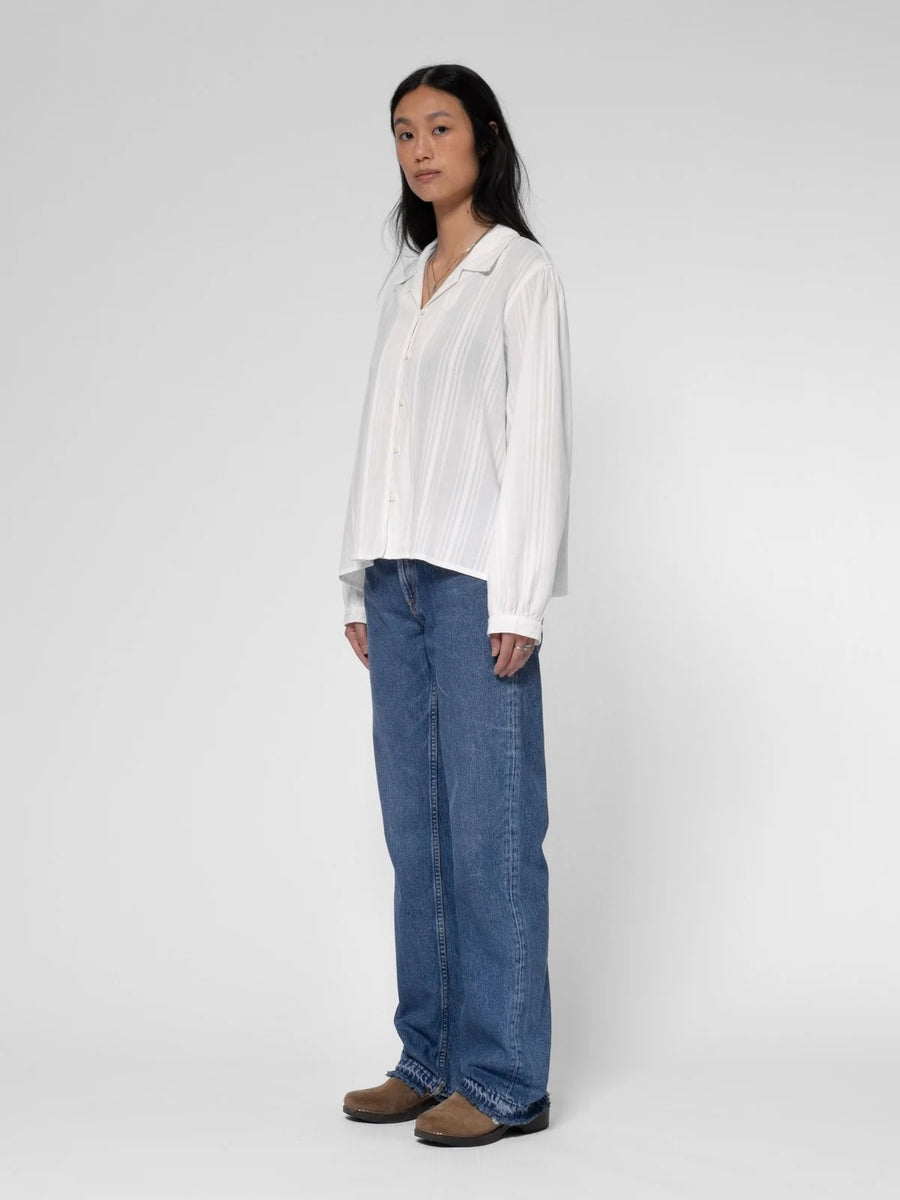 Nudie Jeans • Edith Striped Dobby Blouse • Off-White