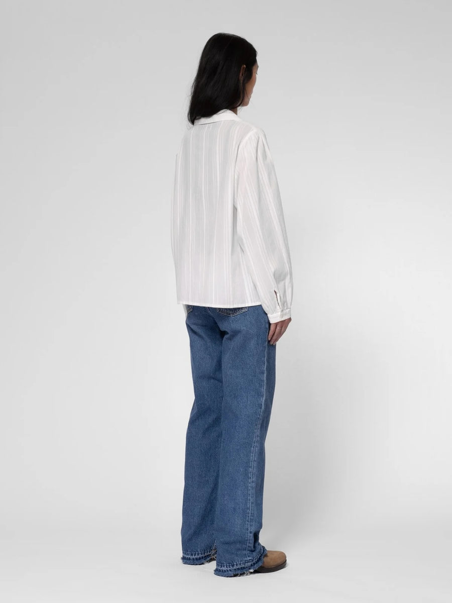 Nudie Jeans • Edith Striped Dobby Blouse • Off-White