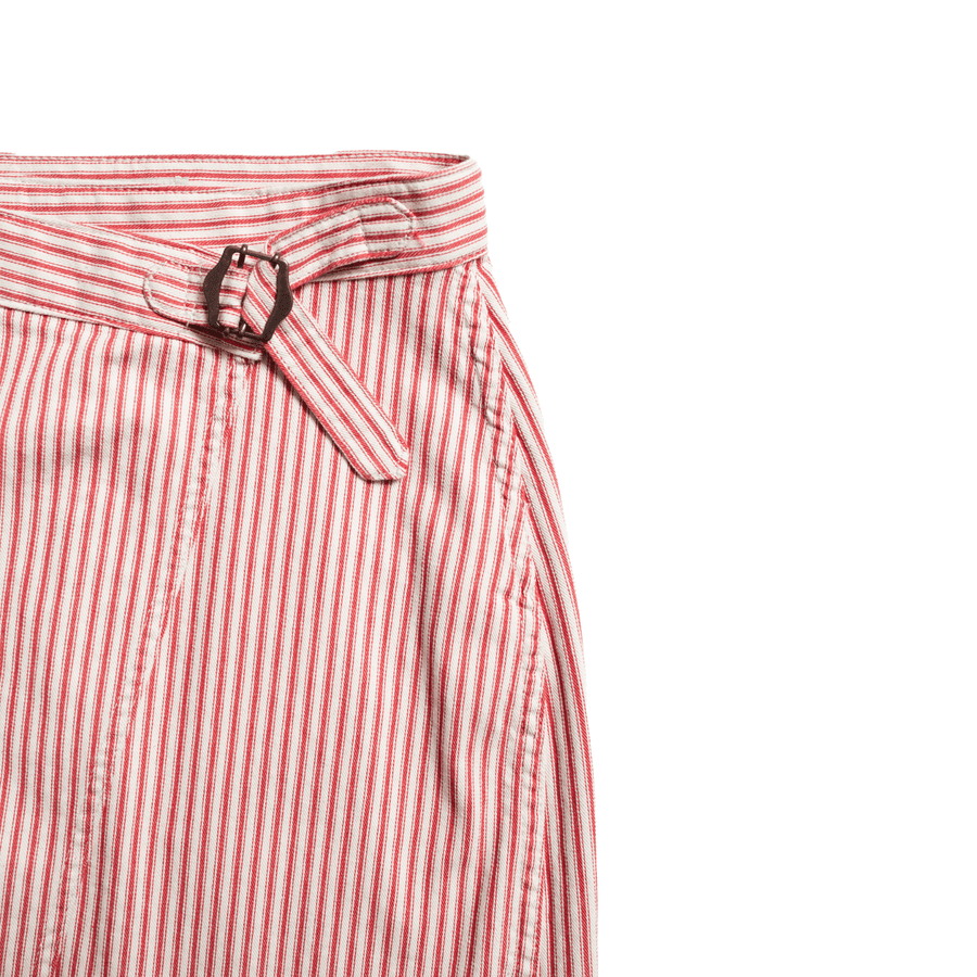Nudie Jeans • Irma Striped Denim Skirt • Red/White
