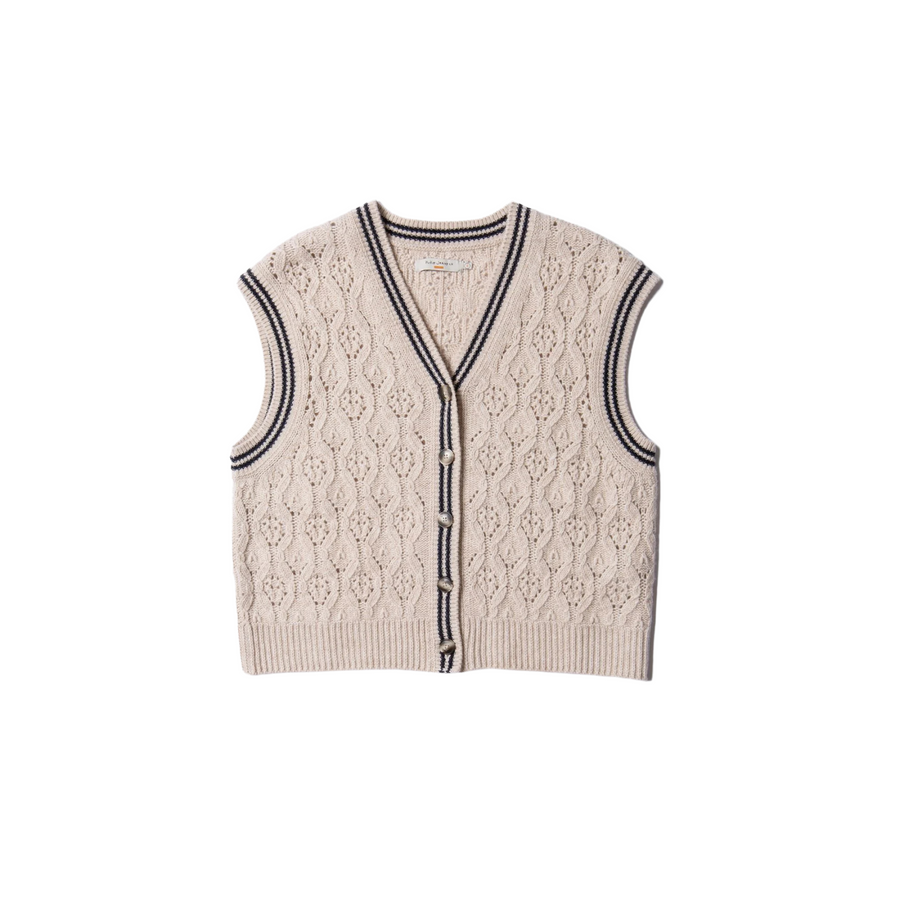 Nudie Jeans • Kim Pointelle Knit Vest • Oat