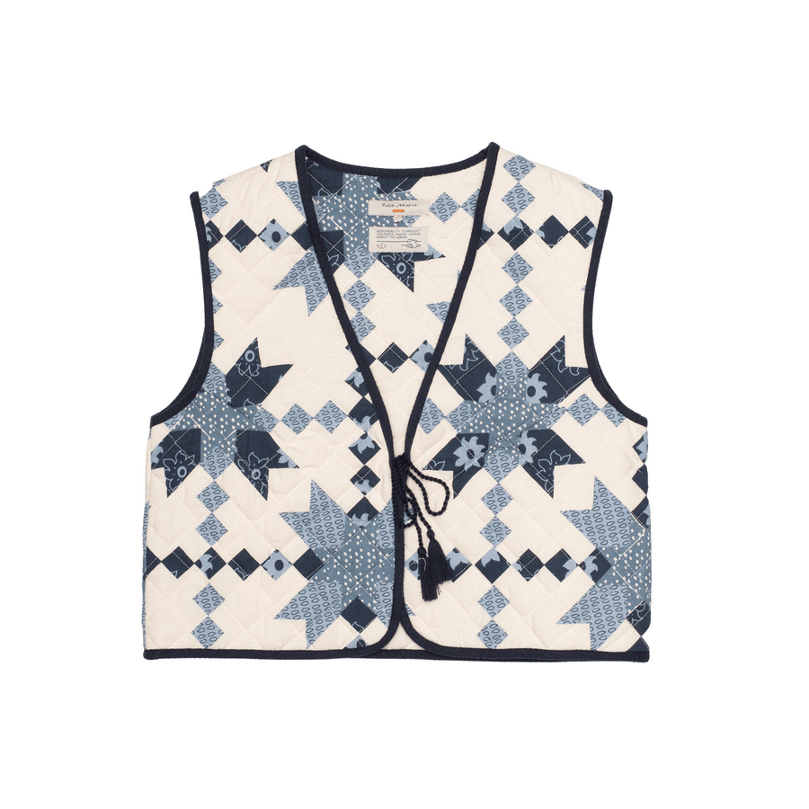 Nudie Jeans • Lili Quilted Cotton Vest • Off-White/Blue