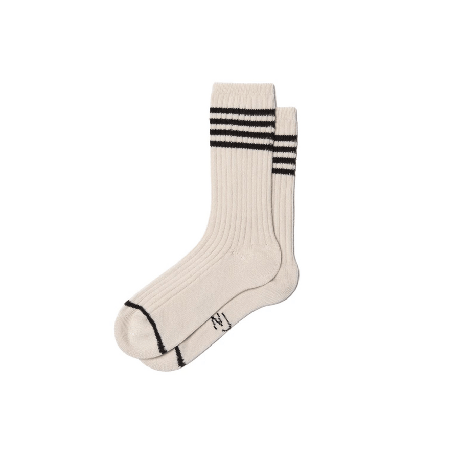 Nudie Jeans • Stripe Tennis Socks • Off-White/Black